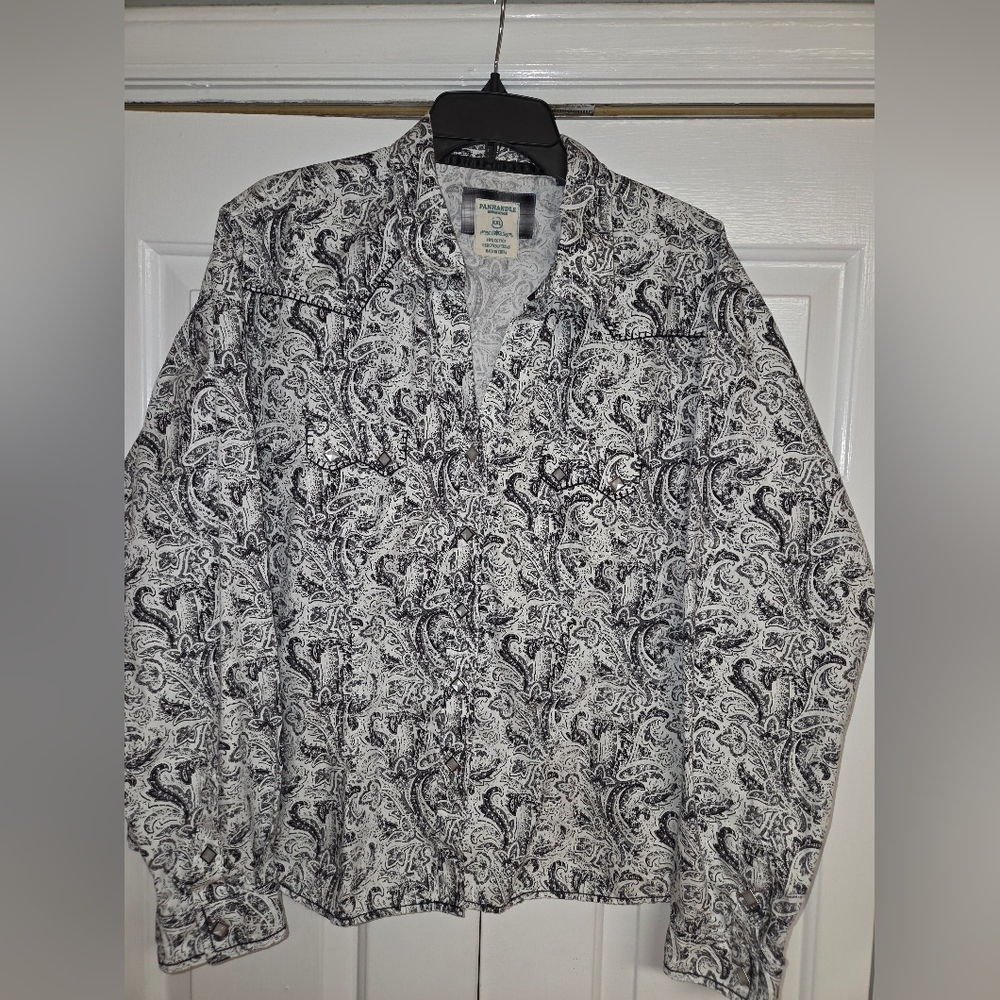Panhandle Rough Stock Stretch Women's Paisley Snap Up Western Shirt Size XXL